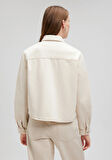 Paola Mavi Premium Krem Jean Gömlek 1210779-87093