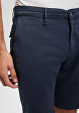 Keten Karışımlı Lacivert Chino Şort 0436187705
