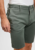 Keten Karışımlı Yeşil Chino Şort 0436187704