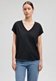 Mavi V Yaka Siyah Basic Tişört 1612380-900
