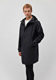 Siyah Kapüşonlu Uzun Ceket 0110430-900