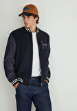 M Baskılı Lacivert Bomber Ceket 0110393-83699