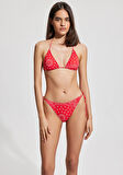 Desenli Kırmızı Üçgen Bikini Üstü 1912596-32317