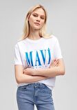 Mavi Logo Baskılı Beyaz Tişört 1611990-620