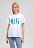 Mavi Logo Baskılı Beyaz Tişört 1611990-620