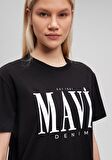 Mavi Logo Baskılı Siyah Tişört 1611990-900