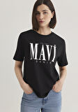 Mavi Logo Baskılı Siyah Tişört 1611990-900