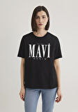 Mavi Logo Baskılı Siyah Tişört 1611990-900
