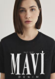 Mavi Logo Baskılı Siyah Tişört 1611990-900