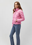 Dik Yaka Pembe  Şişme Mont 110698-85523