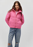 Dik Yaka Pembe Şişme Mont 1110260-86413