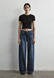 Siena Iconic Puslu Koyu Mavi  Jean Pantolon 1010763-87748