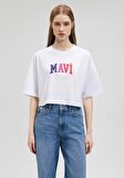 Mavi Logo Baskılı Beyaz Tişört 1612516-620