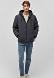 Kapüşonlu Antrasit Şişme Mont 0110352-86803