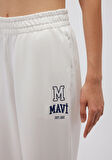Mavi Logo Baskılı Beyaz Eşofman Altı 1010801-70069