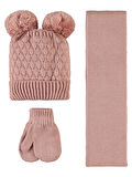 Civil Baby Kız Bebek Atkı Bere Eldiven Set 6-24 Ay Gül