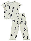 Civil Girls Kız Çocuk Pijama Takımı 2-5 Yaş Ekru