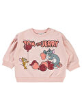 Tom Ve Jerry Kız Bebek Sweatshirt 6-18 Ay Somon 