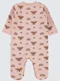 Civil Baby Kız Bebek Patikli Tulum 1-6 Ay Pudra