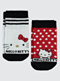 Hello Kitty Kız Çocuk 2'li Patik Çorap 2-12 Yaş Siyah