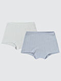 Civil Girls Kız Çocuk 2'li Boxer Set 2-10 Yaş Beyaz-Lila