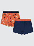 Civil Boys Erkek Çocuk 2'li Boxer Set 2-10 Yaş Turuncu