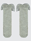 Civil Girls Kız Çocuk Dizaltı Çorap 3-11 Yaş Gri