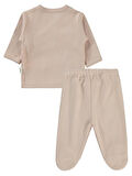 Civil Baby Çizgi Raporlu  Zıbın Takımları - Pudra0-1 Ay
