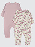 Civil Baby Kız Bebek 2'li Patiksiz Tulum 3-9 Ay Lila