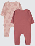 Civil Baby Kız Bebek 2'li Patiksiz Tulum 3-9 Ay Bordo