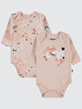 Civil Baby Kız Bebek 2'li Çıtçıtlı Badi 3-18 Ay Pudra