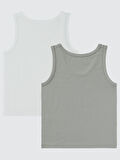 Pierre Cardin Erkek Çocuk 2'li Atlet Set 2-10 Yaş Koyu Gri