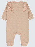Civil Baby Kız Bebek Patiksiz Tulum 6-18 Ay Pudra