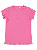 Civil Girls Kalp Baskılı 10-13 Yaş Tişört - Fusya10-11 Yaş