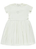 Civil Girls Kalp Baskılı Tüllü 6-9 Yaş Elbise - Ekru 8-9 Yaş