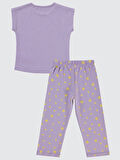 Civil Girls Kız Çocuk Pijama Takımı 2-5 Yaş Dijital Lavanta