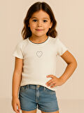 Civil Girls Kız Çocuk Tişört 6-9 Yaş Ekru