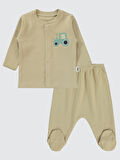 Civil Baby Erkek Bebek Pijama Takımı 1-6 Ay Sütlü Kahve