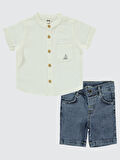 Civil Baby Erkek Bebek Şortlu Takım 6-18 Ay Beyaz