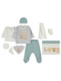 Civil Baby Look Hayvanlar Nakışlı  Zıbın Setleri - Mavi0-1 Ay