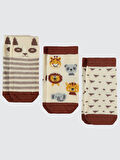 Civil Baby Erkek Bebek 3'lü Çorap Set 6-18 Ay Kahverengi