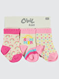 Civil Baby Kız Bebek 3'lü Çorap Set 6-18 Ay Pembe