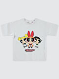 Powerpuff Girls Kız Çocuk Tişört 6-9 Yaş Beyaz