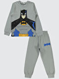 Batman Erkek Çocuk Pijama Takımı 6-9 Yaş Gri