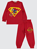 Superman Erkek Çocuk Pijama Takımı 2-5 Yaş Kırmızı