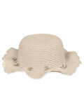 Kitti Kız Çocuk Hasır Şapka 4-8 Yaş Krem
