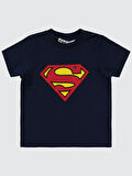 Superman Erkek Bebek Şortlu Takım 6-18 Ay Lacivert