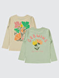 Civil Girls Kız Çocuk 2'li Sweatshirt 5-13 Yaş Yeşil