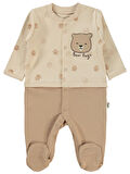 Civil Baby Erkek Bebek Patikli Tulum 1-6 Ay Fil Dişi