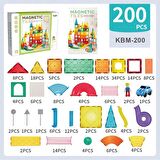 Magnetic Tiles 200 Parça Premium Manyetik Oyun Seti KBM-200